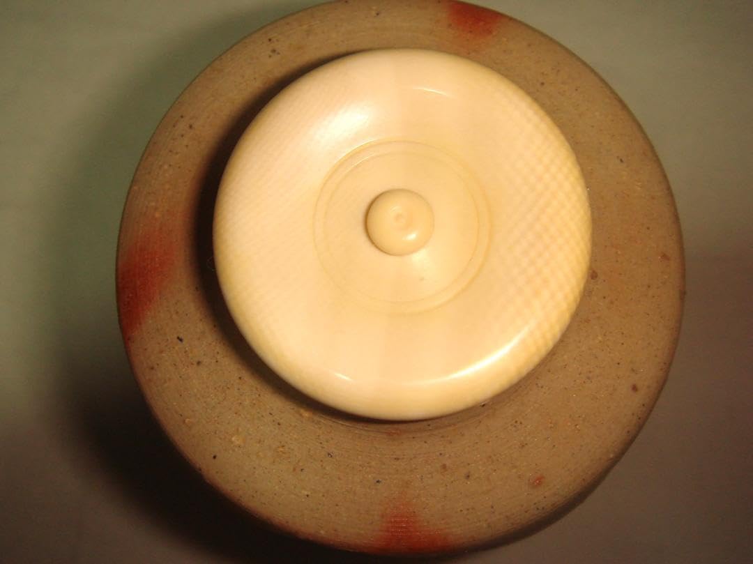 茶道具 備前焼茶入 木村陶峰 火襷焼備前肩衝茶入 木村陶峰